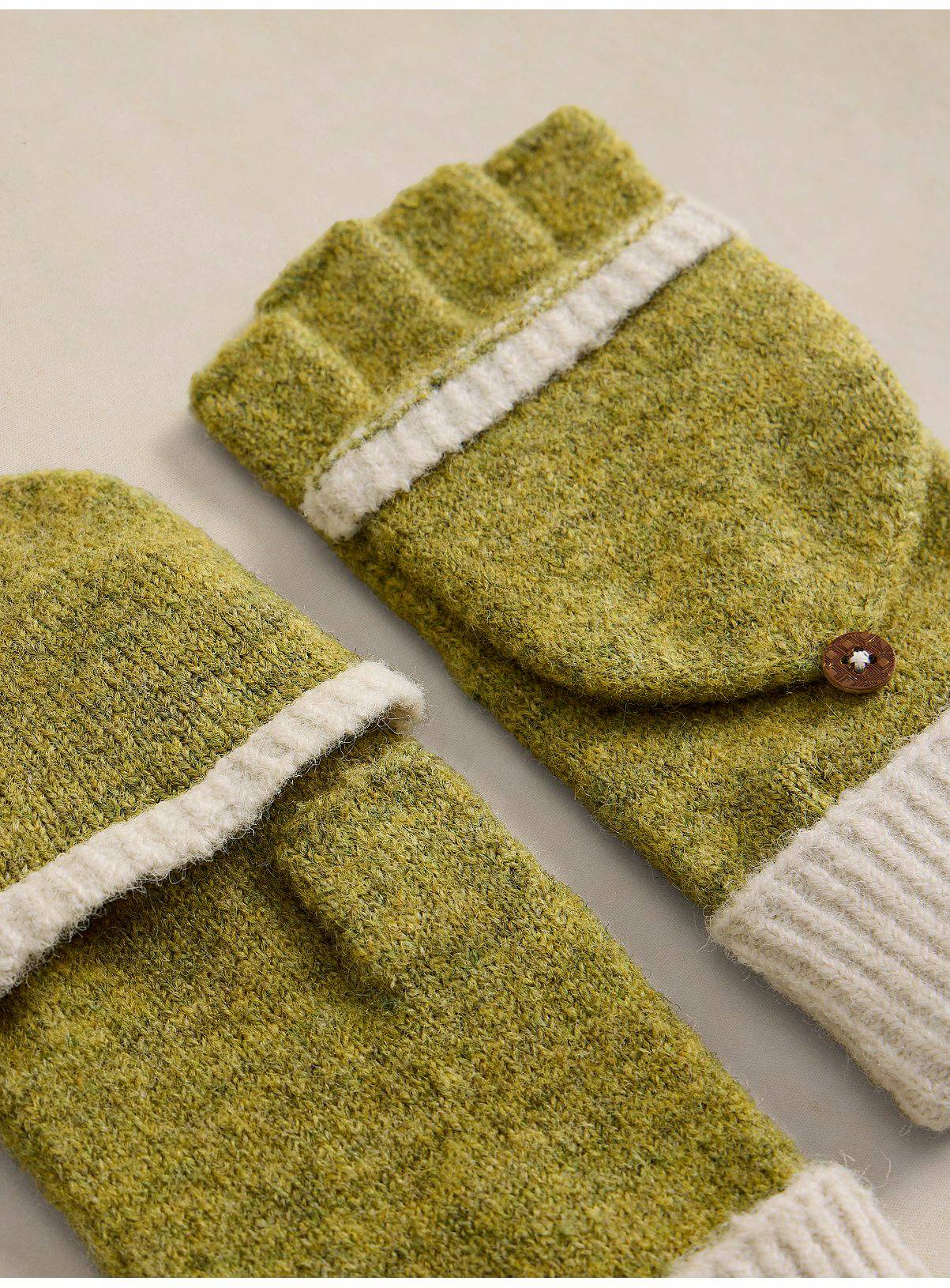 WHITE STUFF Emma Knitted Flip Mitt One Size - Image 2